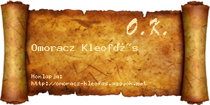 Omoracz Kleofás névjegykártya